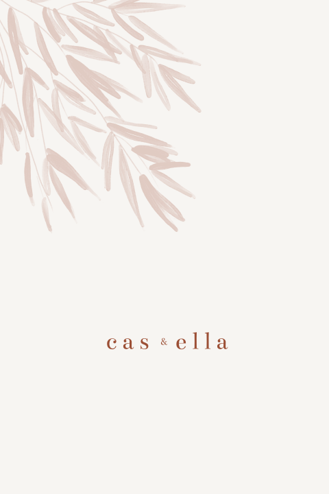 Trouwkaart takjes roest kleur