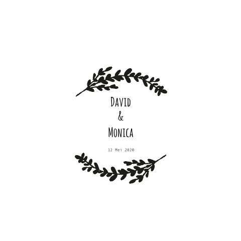 Trouwkaart blaadje takje