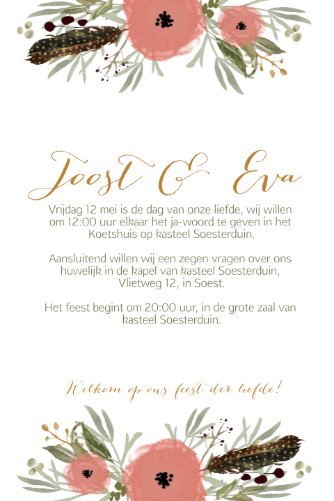 Trouwkaart veer bohemain