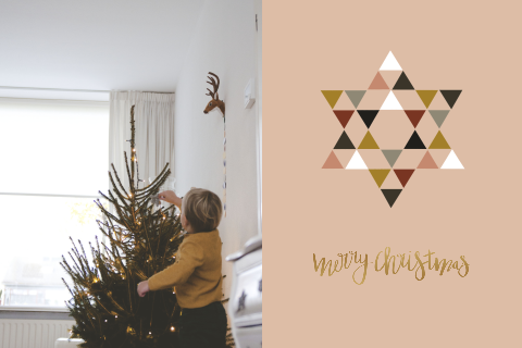 Kerstkaart Davidsster dubbel