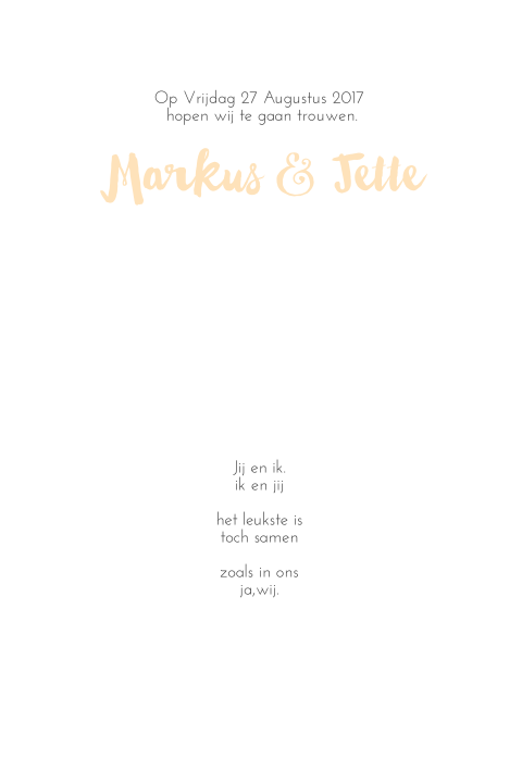 Boho Trouwkaart staand