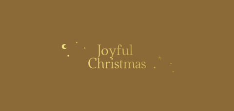 Kerstkaart  ster en stip goudfolie