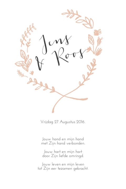 Nature Trouwkaart oude roze