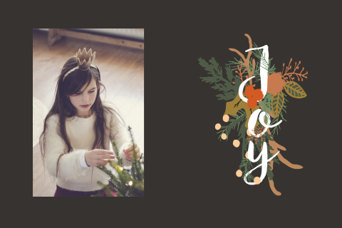 Kerstkaart Joy bloemen