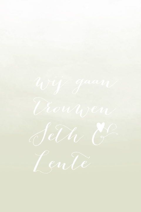 Trouwkaart watercolor groen
