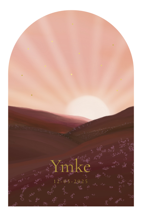 Geboortekaart boog zon illustratie