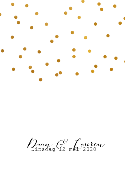 Trouwkaart goud stippen