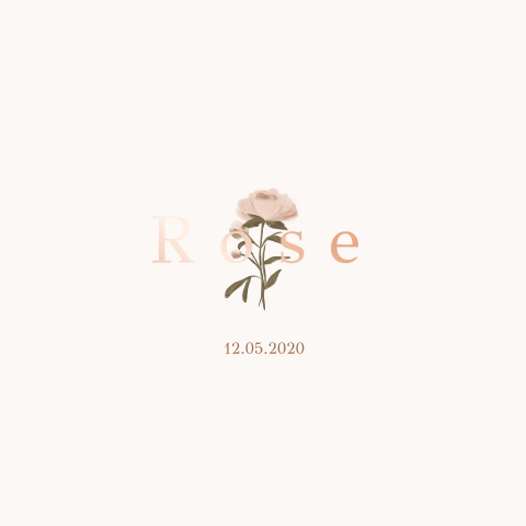 Geboortekaartje Pioenroos rosefolie