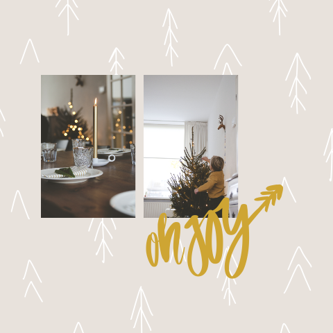 Kerstkaart foto bomen