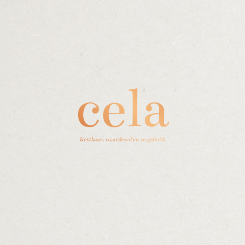 Geboortekaartje naam koperfolie