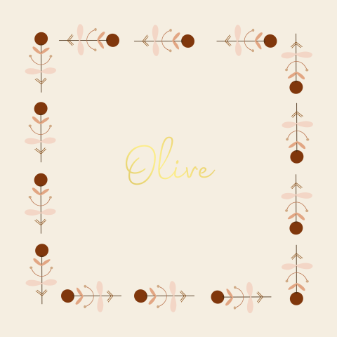 Geboortekaartje ronde hoeken bloem folk