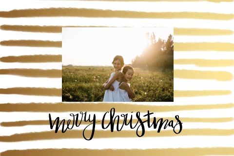 Foto kerstkaart brush streep