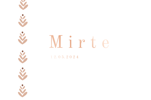 Geboortekaartje hartjes cappuccino