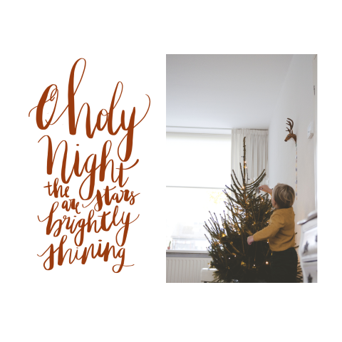 Kerstkaart o holy night
