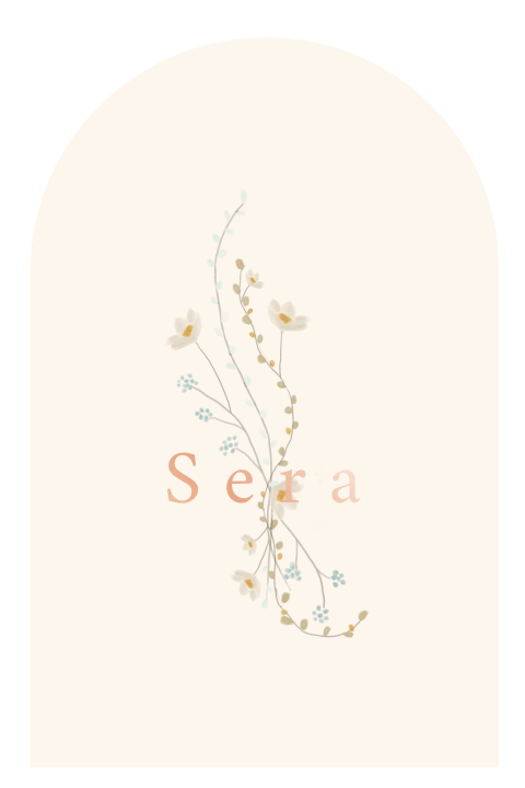 Geboortekaart boog bloemen slinger