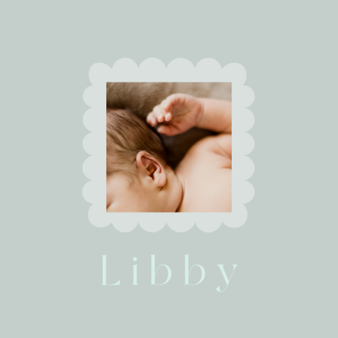 Geboortekaartje schulprand baby foto