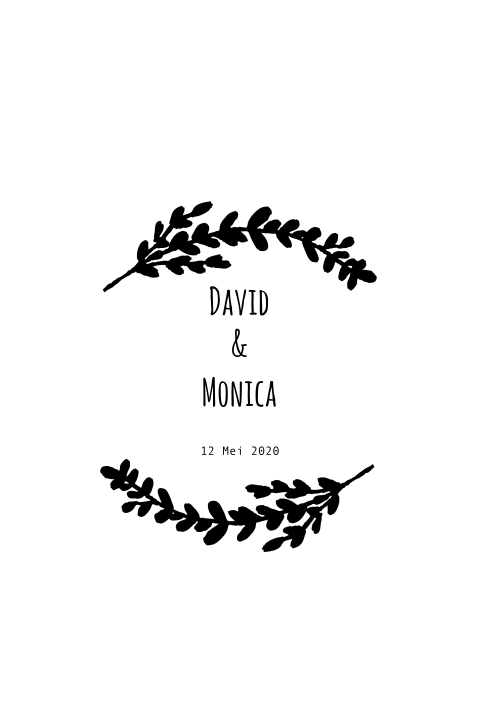 Trouwkaart blaadje takje