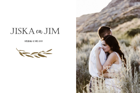 Trouwkaart watercolor bloemen