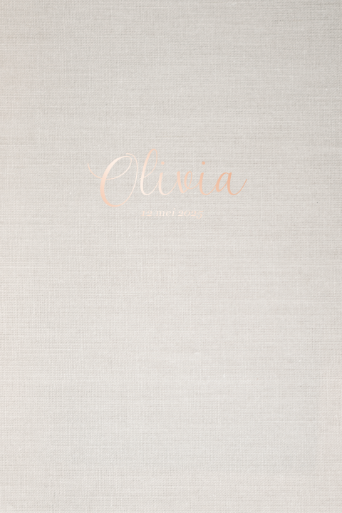 Geboortekaartje foliedruk linnen look