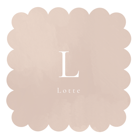 Geboortekaartje vorm golfjes letter