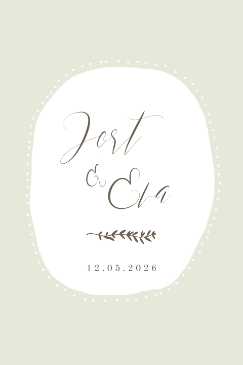 Trouwkaart pastel takjes