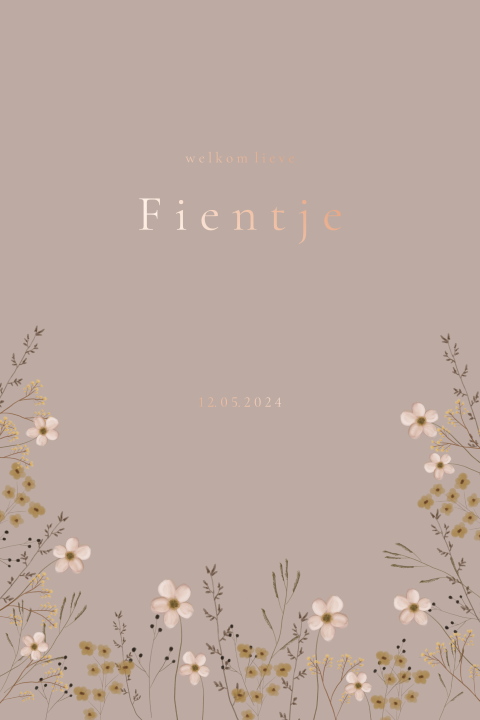 Geboortekaartje Bloemetjes lila