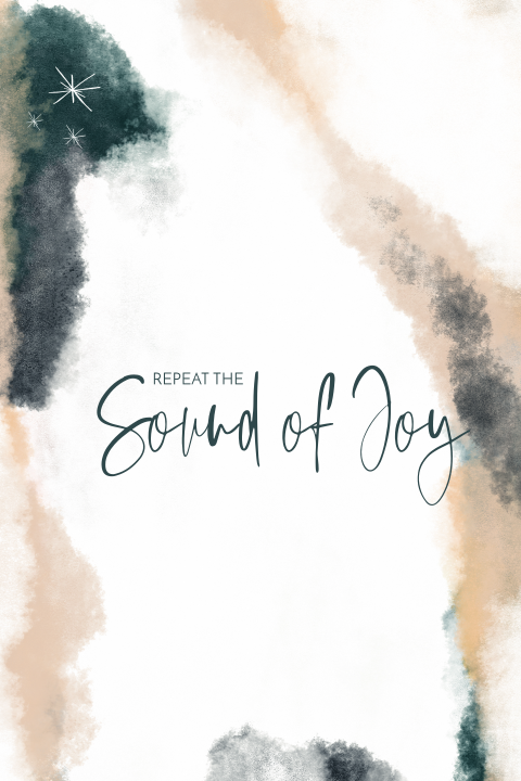 Kerstkaart repeat the sound of joy