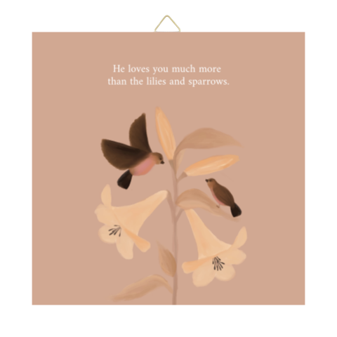 Tegeltje lilies and sparrows