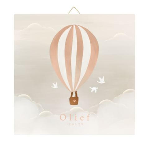 Geboorte tegeltje luchtballon