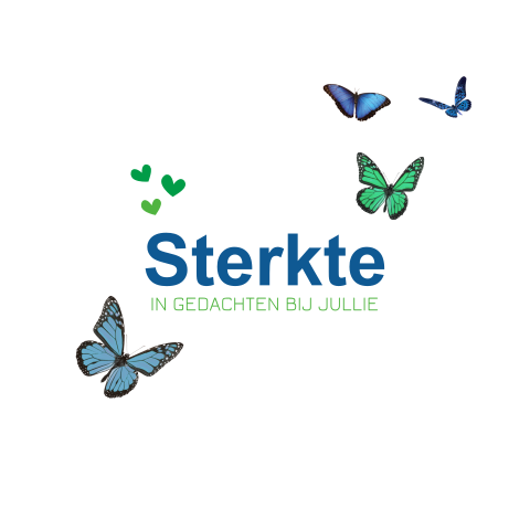 Condoleancekaart met blauwe en groene vlinders