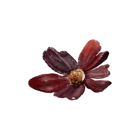Sluitzegel rouwkaart bordeaux rode bloem