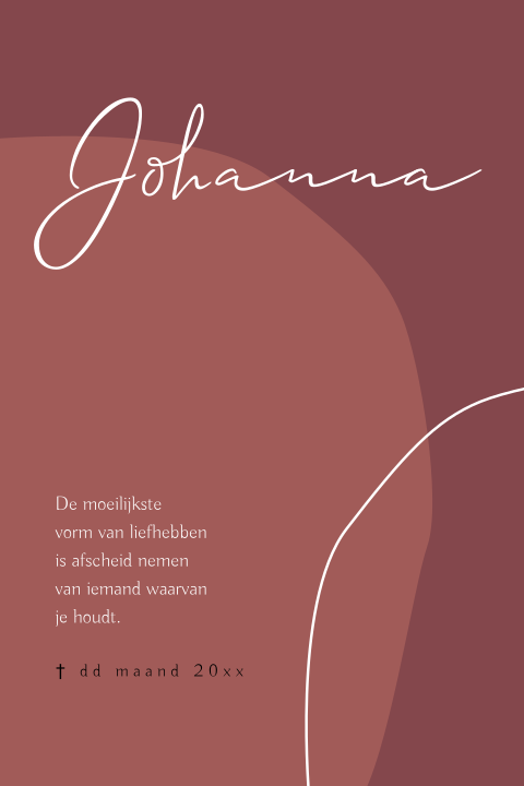 Abstracte rouwkaart met vormen- en lijnenspel
