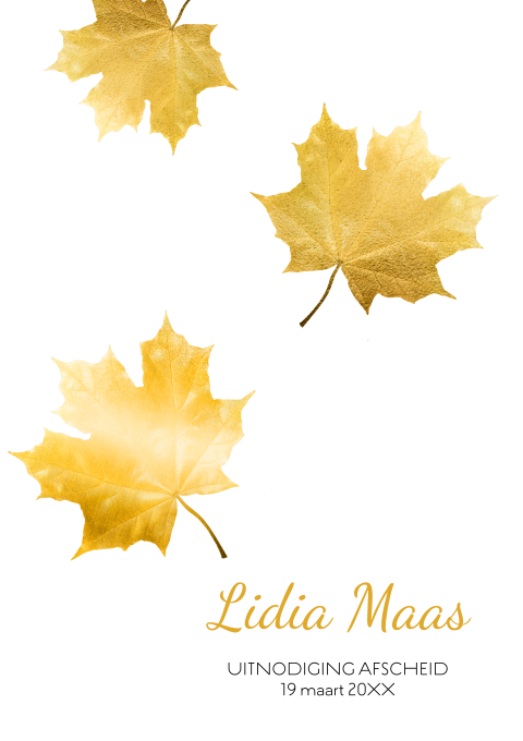 Moderne herfst rouwbrief