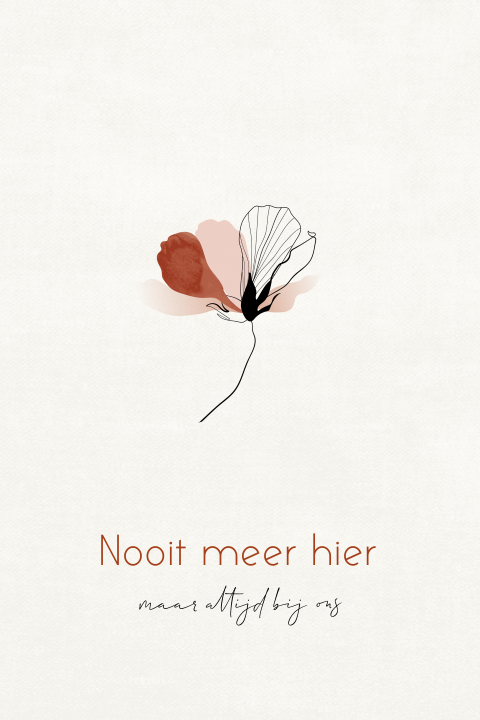 Bedankkaart overlijden met geschilderde klaproos