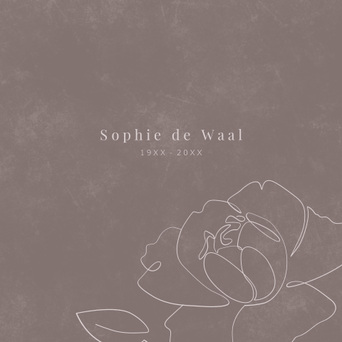 Bloemen rouwkaart met oneline roos en velvet achtergrond