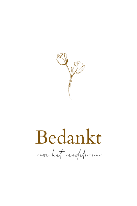 Bedankkaart overlijden schets tulpen