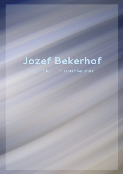 Simpel abstracte rouwbrief met blauw en grijs tinten