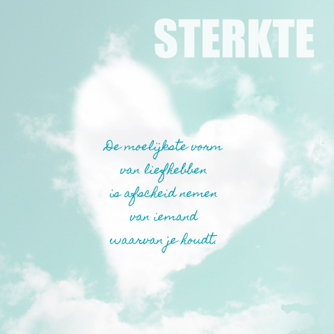 Condoleancekaart met wolken in hartjesvorm