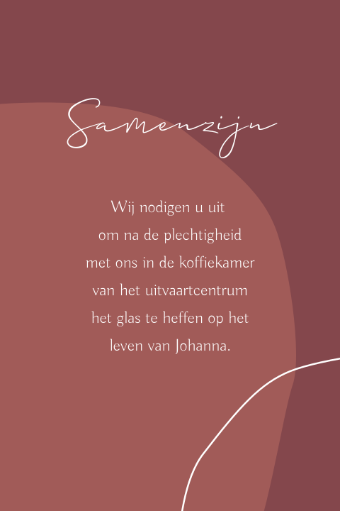 Modern koffietafelkaartje met abstracte vormen en lijnen