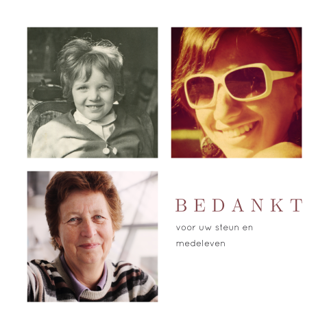 Bedankkaart met fotocollage van drie foto's