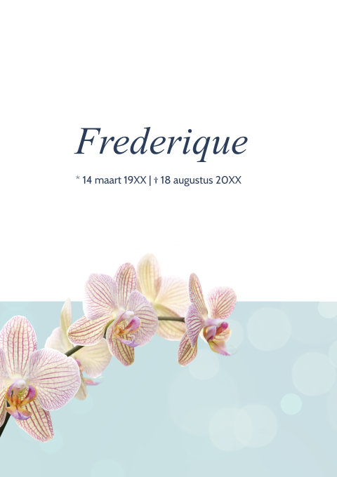 Rouwbrief met orchidee