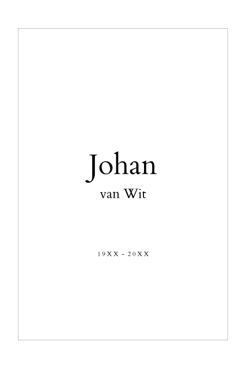 Klassieke rouwkaart met zwarte lijn