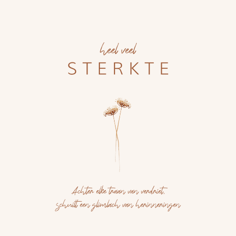 Condoleance kaart met aquarel droogbloemen