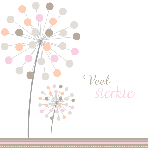 Condoleancekaart met abstracte paardenbloemen