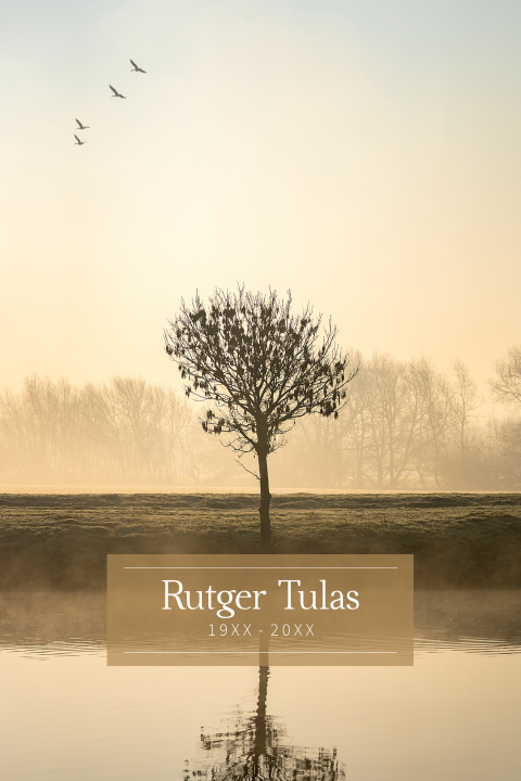 Rouwkaart natuur met boom en water