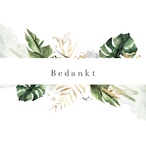 Bedankkaart overlijden met botanisch blad