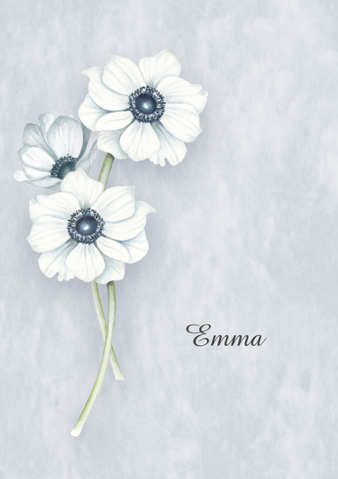 Rouwbrief met anemonen