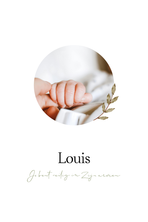 Poster rouw baby kind foto blaadje