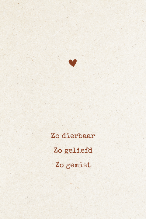 Condoleancekaart baby of kind - dierbaar, geliefd, gemist 
