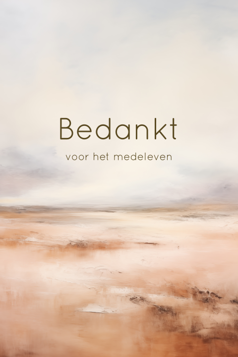 Bedankkaart overlijden landschap schildering